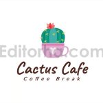 دانلود فایل لایه باز لوگو کافی شاپ طرح کاکتوس Cactus cafe Logo