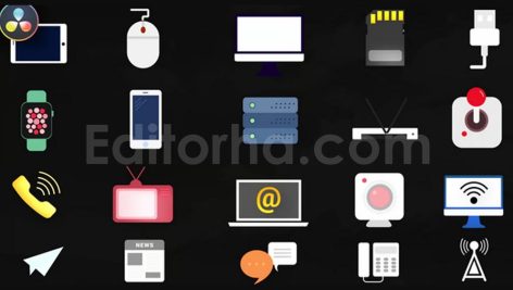 پروژه آماده داوینچی ریزالو: آیکون های فناوری و ارتباطات Communication Icons