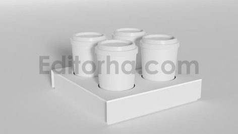 دانلود موکاپ لیوان کاغذی و نگهدارنده