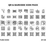 مجموعه 50تایی آیکون بارکد و QR کد