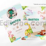 دانلود فایل لایه باز کارت دعوت تولد با طرح دایناسور birthday invitation card