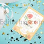 دانلود فایل لایه باز کارت دعوت تولد کودکانه با تم زیر دریایی Birthday Invitation