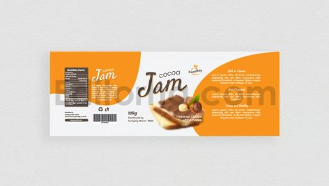دانلود لایه باز برچسب شیشه کرم شکلاتی Chocolate Jam Packaging Design
