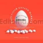 دانلود پروژه آماده افترافکت: لوگو موشن تخم مرغ رنگی عید Happy Easter Logo V2