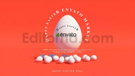 دانلود پروژه آماده پریمیر: لوگو موشن تخم مرغ رنگی عید Happy Easter Logo V2