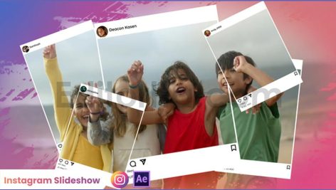 پروژه آماده افترافکت: اسلایدشو با تم اینستاگرام با موسیقی Instagram Slide Show