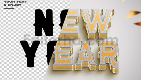 دانلود افکت متن سال جدید میلادی 2025 New Year 2025 Editable Text Effect Set