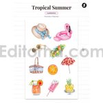 دانلود فایل لایه باز کارت دعوت تولد تم تابستانی birthday invitation card