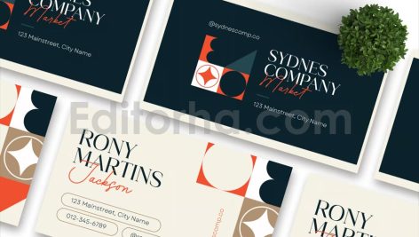 دانلود لایه باز کارت ویزیت هندسی Clean Geometric - Business Card