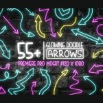 دانلود پروژه آماده پریمیر: پکیج 55تایی فلش های درخشان Glowing Arrow Pack