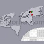 دانلود موشن گرافیک آلفا پرچم سه‌بعدی افغانستان بر نقشه جهان