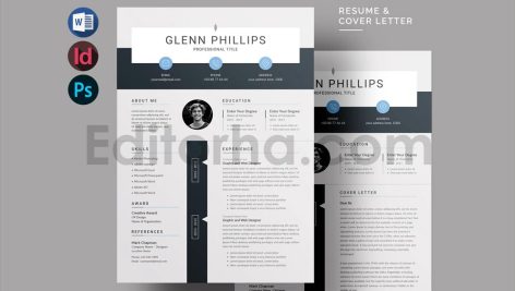 دانلود فایل لایه باز رزومه ساده Resume