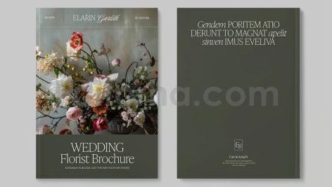 دانلود فایل لایه باز کاتالوگ دسته گل عروس Wedding Florist Brochure