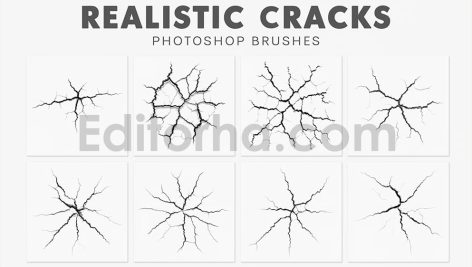 دانلود ۲۰ براش ترک واقعی Realistic Cracks Brushes
