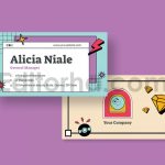 دانلود فایل کارت ویزیت تخت رترو Flat Retro Business Card