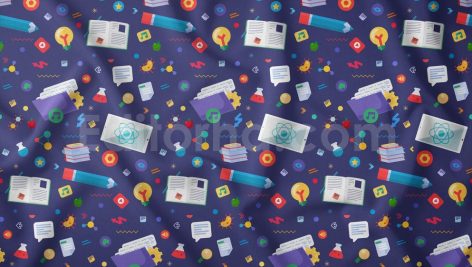 دانلود فایل لایه باز پترن کارتونی مدرسه Flat School Seamless Pattern
