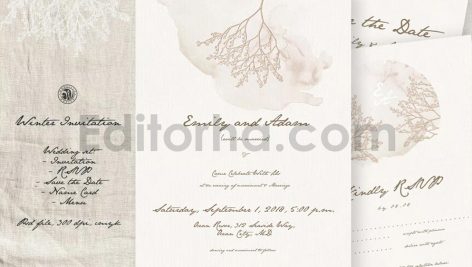 دانلود فایل لایه باز ست کارت دعوت عروسی زمستانی Winter Wedding Invitation