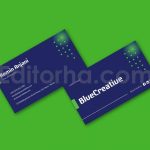 دانلود فایل لایه باز کارت ویزیت خلاقانه آبی