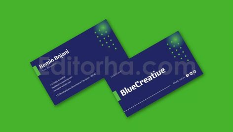 دانلود فایل لایه باز کارت ویزیت خلاقانه آبی