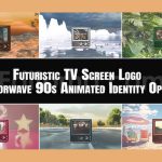 futuristic tv screen logo vaporwave 90s animated i