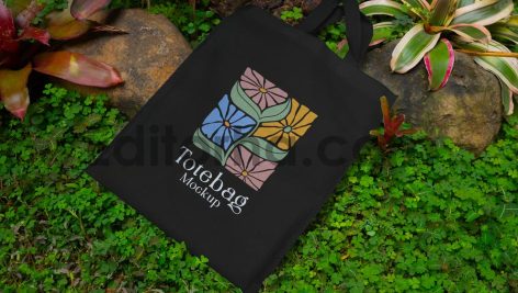 Realitistic Dark-Colored Tote Bag Mockup2
