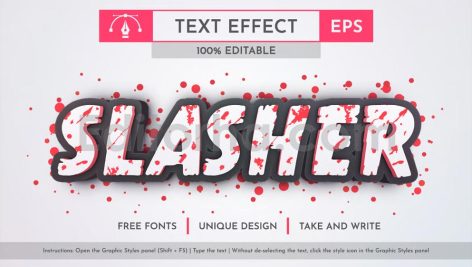 slasher editable text effect font style