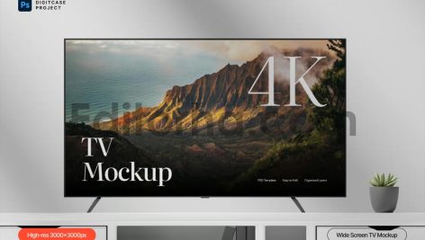 Wide Screen TV Mockup3