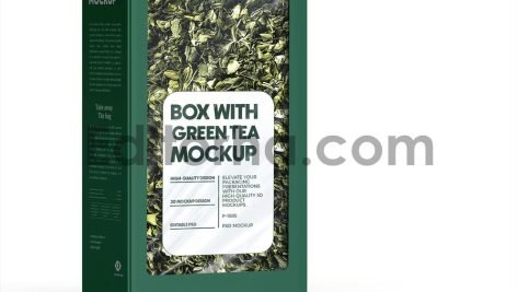 Green Tea Box Mockup With Handle6