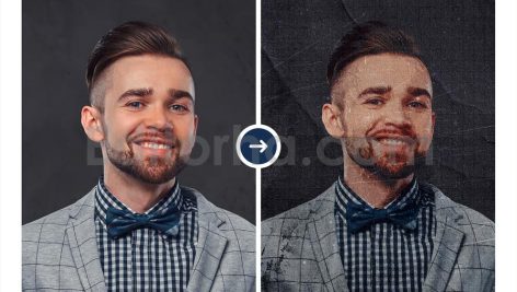 دانلود افکت عکس قدیمی با بافت هافتون و چاپی