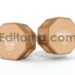 Chocolate Tin Can Branding Mockup Set5