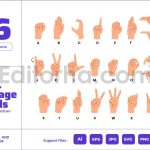Fingerspellings - ASL Language Alphabet Hand Sign