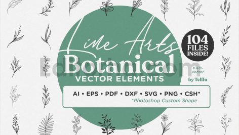 Line Art Botanical Vector Elements