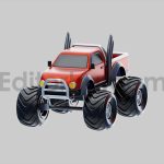 Cartoon monster truck vehicle