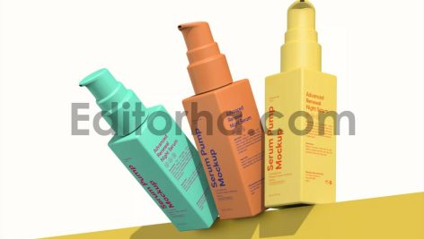 Cosmetic Serum Pump Bottle Mockup3